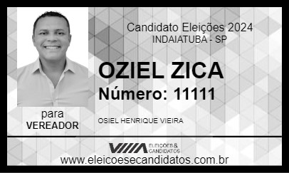 Candidato OZIEL ZICA 2024 - INDAIATUBA - Eleições