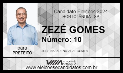 Candidato ZEZÉ GOMES 2024 - HORTOLÂNDIA - Eleições