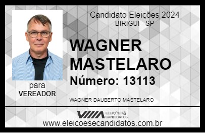 Candidato WAGNER MASTELARO 2024 - BIRIGUI - Eleições