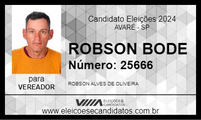 Candidato ROBSON BODE 2024 - AVARÉ - Eleições