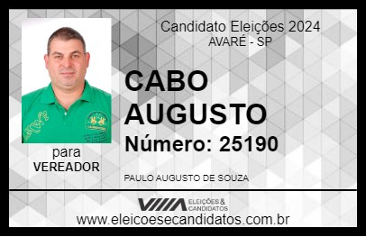 Candidato CABO AUGUSTO 2024 - AVARÉ - Eleições