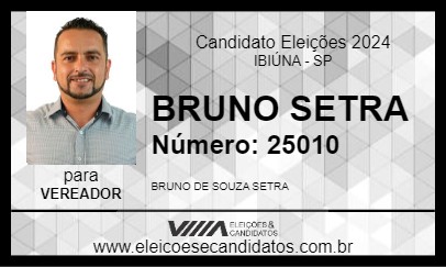 Candidato BRUNO SETRA 2024 - IBIÚNA - Eleições