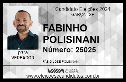 Candidato FABINHO POLISINANI 2024 - GARÇA - Eleições