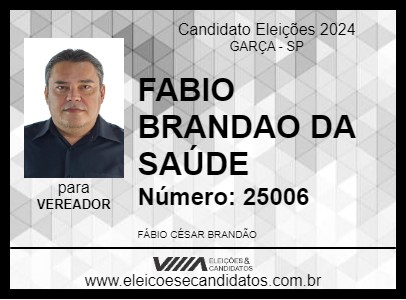 Candidato FABIO BRANDAO DA SAÚDE 2024 - GARÇA - Eleições