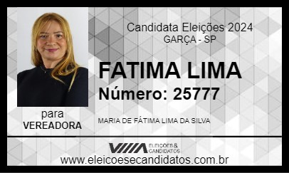 Candidato FATIMA LIMA 2024 - GARÇA - Eleições