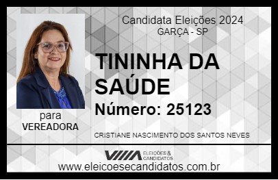 Candidato TININHA DA SAÚDE 2024 - GARÇA - Eleições