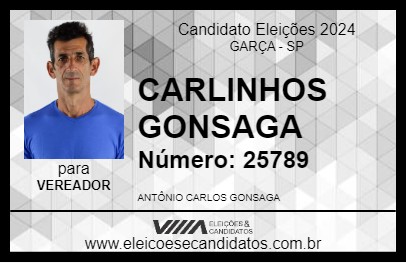 Candidato CARLINHOS GONSAGA 2024 - GARÇA - Eleições