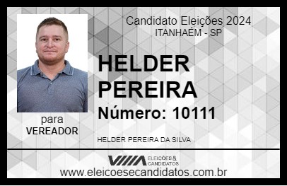 Candidato HELDER PEREIRA 2024 - ITANHAÉM - Eleições