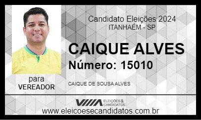 Candidato CAIQUE ALVES 2024 - ITANHAÉM - Eleições