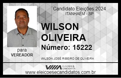 Candidato WILSON OLIVEIRA 2024 - ITANHAÉM - Eleições