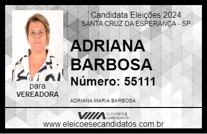 Candidato ADRIANA BARBOSA 2024 - SANTA CRUZ DA ESPERANÇA - Eleições