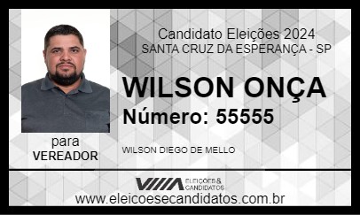 Candidato WILSON ONÇA 2024 - SANTA CRUZ DA ESPERANÇA - Eleições