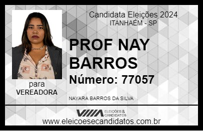 Candidato PROF NAY BARROS 2024 - ITANHAÉM - Eleições