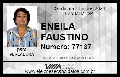 Candidato ENEILA FAUSTINO 2024 - ITANHAÉM - Eleições