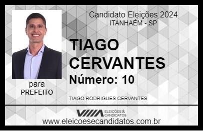 Candidato TIAGO CERVANTES 2024 - ITANHAÉM - Eleições