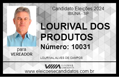 Candidato LOURIVAL DOS PRODUTOS 2024 - IBIÚNA - Eleições