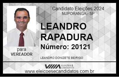 Candidato LEANDRO RAPADURA 2024 - NUPORANGA - Eleições