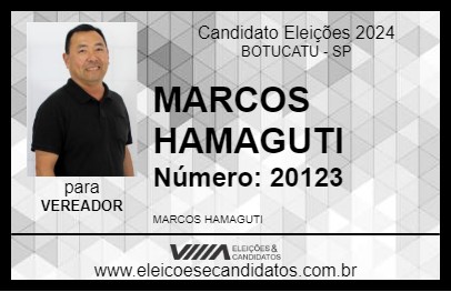 Candidato MARCOS HAMAGUTI 2024 - BOTUCATU - Eleições