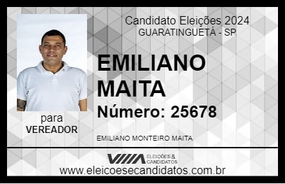 Candidato EMILIANO MAITA 2024 - GUARATINGUETÁ - Eleições