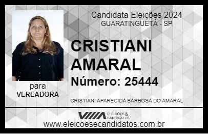 Candidato CRISTIANI AMARAL 2024 - GUARATINGUETÁ - Eleições