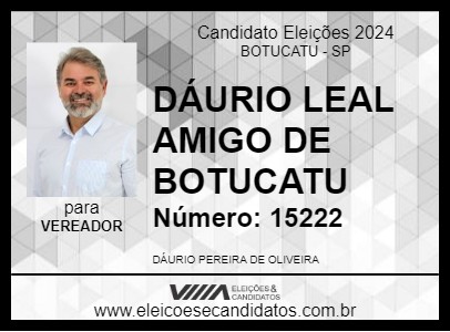 Candidato DÁURIO LEAL AMIGO DE BOTUCATU 2024 - BOTUCATU - Eleições