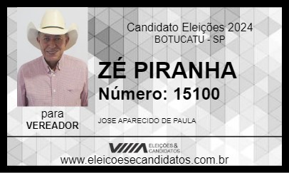 Candidato ZÉ PIRANHA 2024 - BOTUCATU - Eleições