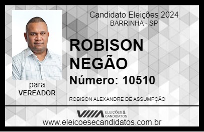 Candidato ROBISON NEGÃO 2024 - BARRINHA - Eleições