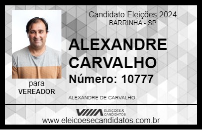 Candidato ALEXANDRE CARVALHO 2024 - BARRINHA - Eleições