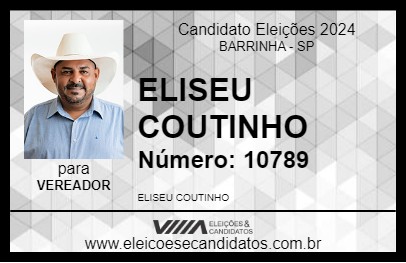 Candidato ELISEU COUTINHO 2024 - BARRINHA - Eleições