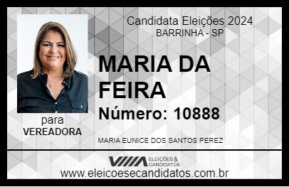 Candidato MARIA DA FEIRA 2024 - BARRINHA - Eleições