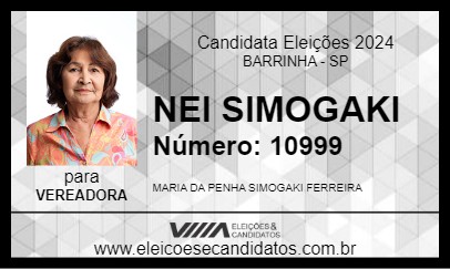 Candidato NEI SIMOGAKI 2024 - BARRINHA - Eleições