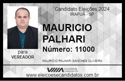 Candidato MAURICIO PALHARI 2024 - IRAPUÃ - Eleições