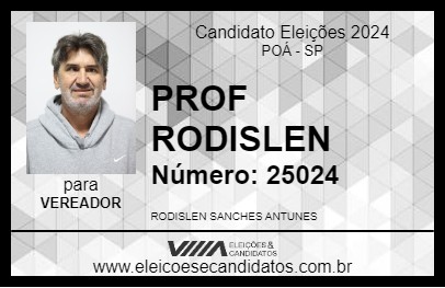 Candidato PROF RODISLEN 2024 - POÁ - Eleições