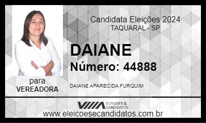 Candidato DAIANE 2024 - TAQUARAL - Eleições