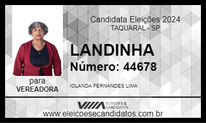 Candidato LANDINHA 2024 - TAQUARAL - Eleições