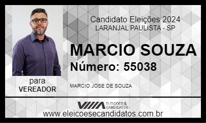 Candidato MARCIO SOUZA 2024 - LARANJAL PAULISTA - Eleições