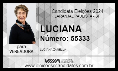 Candidato LUCIANA 2024 - LARANJAL PAULISTA - Eleições