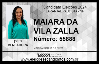 Candidato MAIARA DA VILA ZALLA 2024 - LARANJAL PAULISTA - Eleições