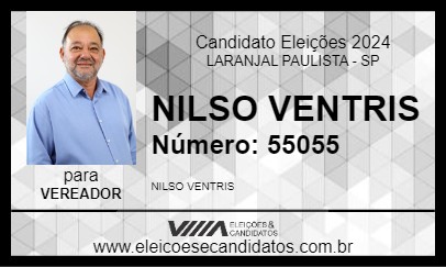 Candidato NILSO VENTRIS 2024 - LARANJAL PAULISTA - Eleições