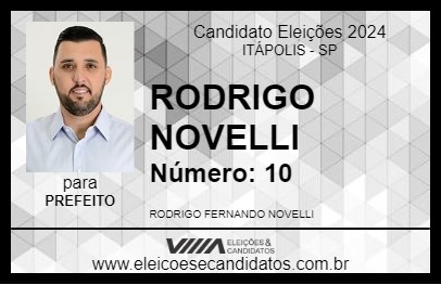 Candidato RODRIGO NOVELLI 2024 - ITÁPOLIS - Eleições