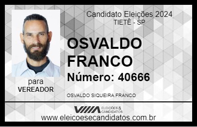 Candidato OSVALDO FRANCO 2024 - TIETÊ - Eleições