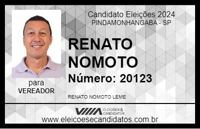 Candidato RENATO NOMOTO 2024 - PINDAMONHANGABA - Eleições