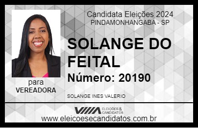 Candidato SOLANGE DO FEITAL 2024 - PINDAMONHANGABA - Eleições