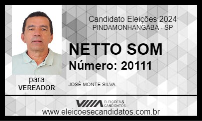 Candidato NETTO SOM 2024 - PINDAMONHANGABA - Eleições