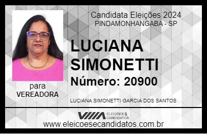 Candidato LUCIANA SIMONETTI 2024 - PINDAMONHANGABA - Eleições