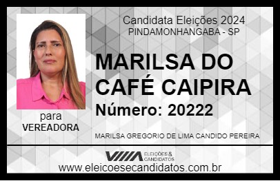 Candidato MARILSA DO CAFÉ CAIPIRA 2024 - PINDAMONHANGABA - Eleições