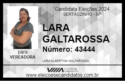 Candidato LARA GALTAROSSA 2024 - SERTÃOZINHO - Eleições