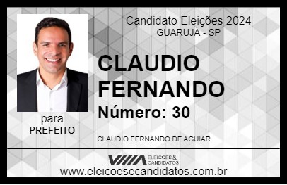 Candidato CLAUDIO FERNANDO 2024 - GUARUJÁ - Eleições