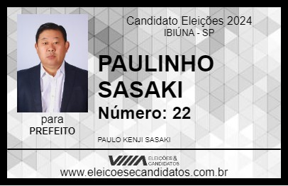 Candidato PAULINHO SASAKI 2024 - IBIÚNA - Eleições