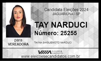 Candidato TAY NARDUCI 2024 - JAGUARIÚNA - Eleições